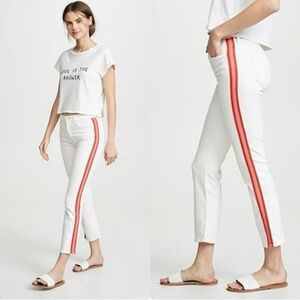 MOTHER The Mid Rise Dazzler Crop‎ Whipping The Cream Pink Racer Size 27